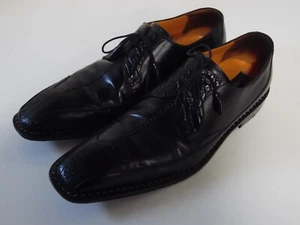 Herren Mezlan Farley elegante Schuhe Krokodil 10 M schwarze Farbe - Bild 1 von 8
