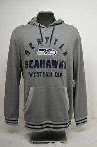 NEW Men's LARGE Seattle SEAHAWKS Pull Over Hoody With Sewn Logos And Lettering - Picture 1 of 7