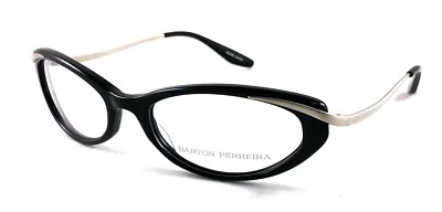 Barton Perreira Sweet Nadine Black w/ Silver Satin Eyewear Frame NEW 53-18-133 - Image 1 of 4