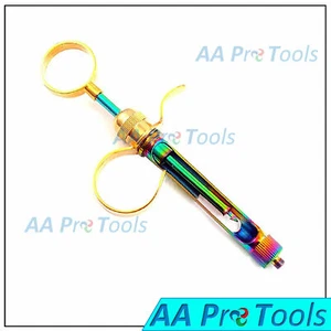 Dental Aspirating Syringe 1.8 Ml 2 Rings Multi & Gold Plated Surgical Instrument - Picture 1 of 3