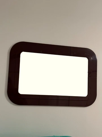 Vintage Kartell Space Age Mirror in Brown by Anna Castelli Ferrieri, 1970s Cover