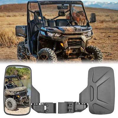 2x Side Folding Rear View Mirrors For Can-Am Defender HD8 HD10 HD5 Max 2016-25 - Image 1 of 4