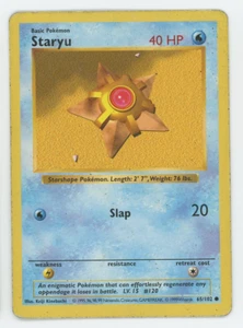 Staryu 65/102 Shadowless NM LP MP HP Conjunto Base Común Pokemon WOTC Tarjeta - Imagen 1 de 7