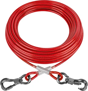Dog Tie Out Cable, 30 FT Dog Chains for outside with Swivel Hook, Tie-Out - Picture 1 of 7