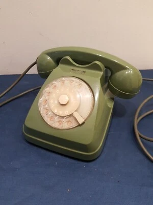 Telefono Auso Siemens Disco Rotante Colore Originale Verde Vintage Anni 70 - Immagine 1 di 4