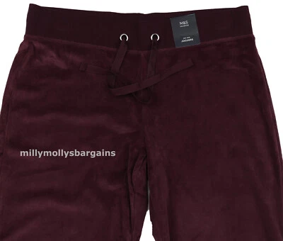 M&S Womens Marks & Spencer Purple Velvet Joggers Size 20 Regular DEFECT - Image 1 of 4