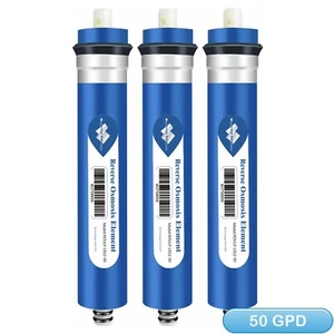 50 GPD Purificador de Membrana de Ósmosis Inversa Filtro de Agua Cartuchos Paquete de 3 - Imagen 1 de 8