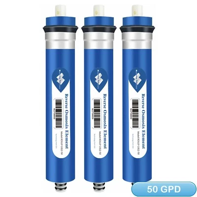 50 GPD Reverse Osmosis Membrane Drinking Purifier Water Filter Cartridges 3-Pack - Image 1 of 4