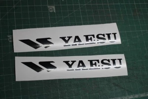 YAESU Decals x2 Black . for your antenna, radio, shack, equipment. - Picture 1 of 14