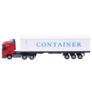 1:43 Alloy Vehicle Model Simulation Container Truck Model Kids Toy(Red) - Picture 1 of 9