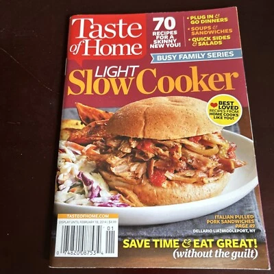Taste of Home 2/14 Light Slow Cooker - 70 Skinny Recipes - Busy Family Series - Image 1 of 4