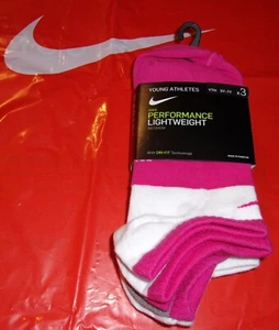 NIKE Young Athletes Performance LIGHTWEIGHT No Show Socks 5Y-7Y (3 pairs) - Picture 1 of 3