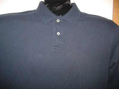 FADED GLORY MEN'S NAVY BLUE  LONG SLEEVE COT/POLY  KNIT POLO SHIRT - L 42-44 Foto 1 de 2