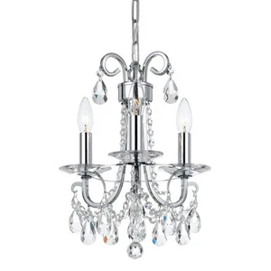 Crystorama 6823-CH-CL-SAQ Othello 13" 3-Light Spectra Mini Chandelier in - Picture 1 of 2