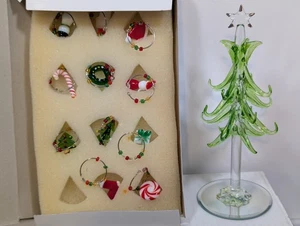 LS Arts "Vino 200" Crystal Christmas Tree Green With 11 Removable Ornaments  - Picture 1 of 12