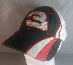 VTG Dale Earnhardt Sr #3 Hat RCR NASCAR Black White Adjustable Strapback Cap - Picture 1 of 4