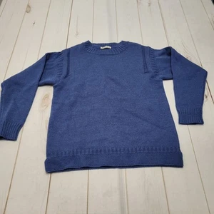 Woolovers 100% Pure wool Guernsey pullover sweater knit blue crew - Picture 1 of 10