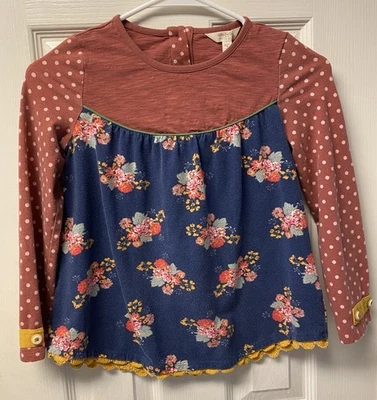 Matilda Jane Children’s Floral Boho Top With Buttons On Back And Sleeves  Size 8 - Image 1 of 4