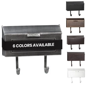 Cast Aluminum Metal Mailbox with Newspaper Hooks, Easy to Install Wall Mount,... - Picture 1 of 7