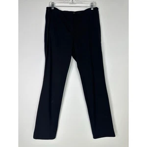 Eileen Fisher pantaloni da donna gamba dritta bordo in pelle chiusura con cerniera M - Foto 1 di 10