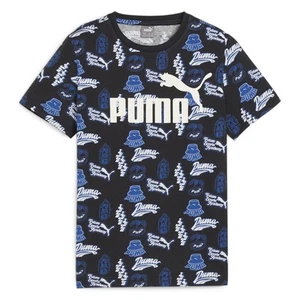 PUMA Essentials Mid 90S Graphic Crew Neck Short Sleeve T-Shirt Youth Boys Black, - Picture 1 of 2