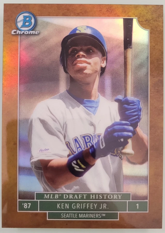 2016 年 Bowman Chrome 美国职棒大联盟选秀历史黄金折射器 #/50 Ken Griffey Jr. — 第 1/2 张图片