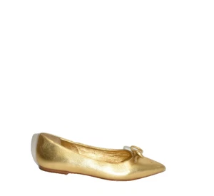 New! Larroud Lee Flat Ballet Shoes Metallic Gold Size 5.5 DD222A - Picture 1 of 5