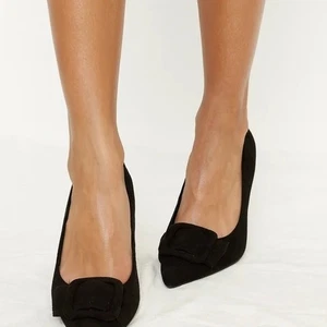 Zapatos de salón Anne Klein iFlex talla 7,5 informales de negocios de gamuza con lazo en punta muestra - Imagen 1 de 13
