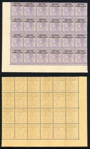 Somalilandia SG3 1903 2a violeta pálido bloque de 24 U/M (goma tonificada) gato 84+++ libras - Imagen 1 de 1