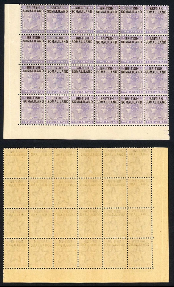 Somalilandia SG3 1903 2a violeta pálido bloque de 24 U/M (goma tonificada) gato 84+++ libras Foto 1 de 1