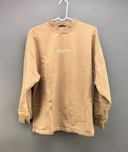 Fear of God Essentials Crewneck Logo Brown Sweatshirt Mens SMALL - Picture 1 of 7