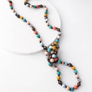 Collar Largo Boho Plunder Sawyer Marie Multicolor Madera Cuentas - Imagen 1 de 9