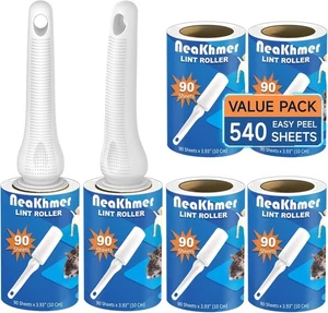 Fusselroller Für Tierhaare 540 Blatt, Extra Klebriger Tragbarer Fusselentferner, - Bild 1 von 7