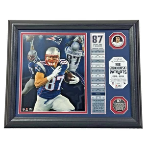 Rob Gronkowski New England Patriots 2010-2018 Silverplated Coins Photo Framed - Picture 1 of 24