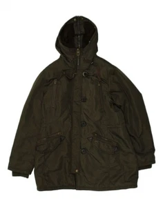 MISS SIXTY Womens Hooded Waxed Cotton Jacket UK 40 Large Green Nylon CD01 - Picture 1 of 5