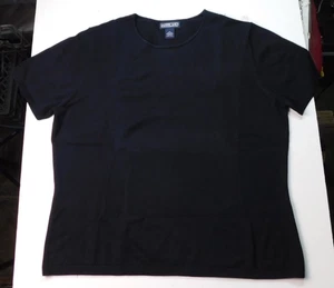 Lands End Damen 100% Baumwolle Cotten Schwarz Kurzarm Pullover XL 18-20 REG - Bild 1 von 6