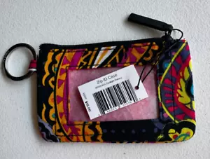 Vera Bradley Estuche de Identificación Crepúsculo Cachemira Cremallera Superior Ventana Transparente Marca Llavero Nuevo con Etiquetas - Imagen 1 de 7