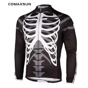 COMAXSUN Men's Long Sleeve Cycling Comfort Jersey Outdoor Shirts Skeleton LJ06 - Picture 1 of 3