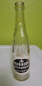 Rare Vintage Antique Soda Pop Glass Bottle Mission Beverages Naturally Good Cali - Picture 1 of 5