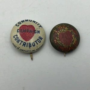 Community Chest Subscriber Contributor Pinback Button Pin Anstecker Lot Pair Bad - Bild 1 von 14