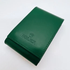 ROLEX Watch Case Green Leather Protection Soft Watch Holder Travel Pouch Only - Picture 1 of 7