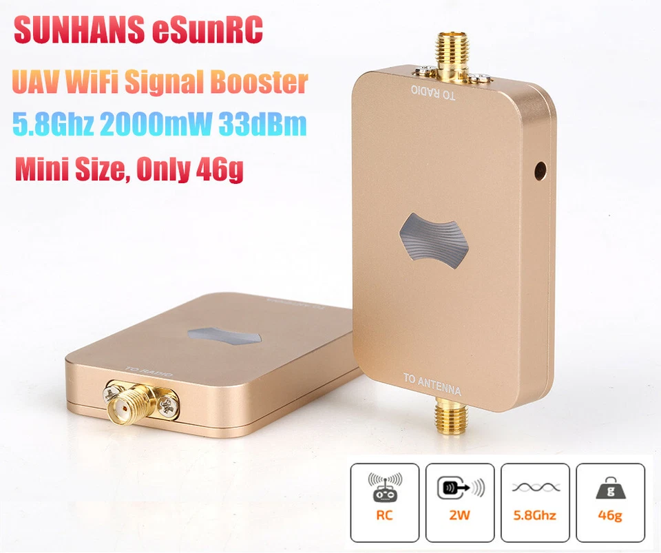 Sunhans eSunRC 2000mw 5.8ghz 33dbm Aeromodelling Amplifiler WiFi Signal Booster