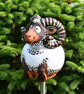 Figurine animal décoration céramique de jardin mouton bélier H17 cm Midene faite main - Photo 1/14