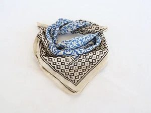 Bandana de Algodón Estilo Bohemio 100% Algodón Cuello Bufanda Boho Mano Bloque Estampado Suave - Imagen 1 de 7