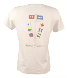 Vineyard Vines Women's Short Sleeve Graphic Flagpole T-Shirt White $45.00 Large - Picture 1 of 2