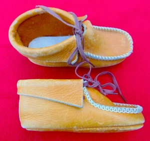 DE COLECCIÓN~ MOCASINES PARA NIÑOS PENNEY ~ DE APROX. 1950 ~ TALLA 7 ~ CUERO GENUINO - Imagen 1 de 8