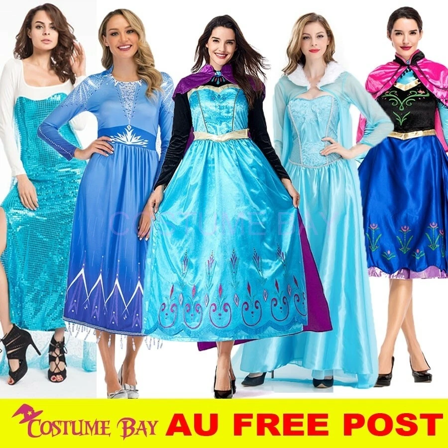 Mujeres Frozen Elsa Anna Vestido Capa Reina Disfraz Juegos con disfraces Semana del Libro AU Halloween Foto 1 de 1