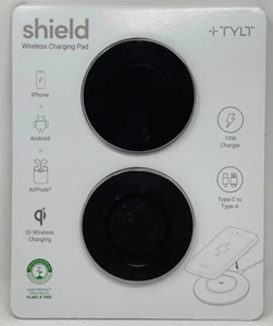 TYLT Shield Wireless Charging Pad 10W Slim Fast 2-Pack for iPhone Android Galaxy - Picture 1 of 6