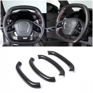 Dry Carbon Car Steering Wheel Grab Handle Cover Trim For C8 Corvette 2020-2024 - Picture 1 of 4