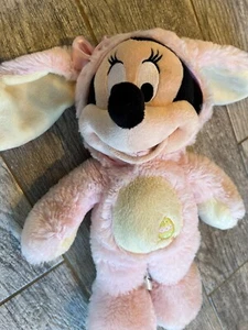 Disney Store Pink Mickey Mouse Plush 15” Easter Bunny Rabbit Stuffed Animal Baby - Picture 1 of 10
